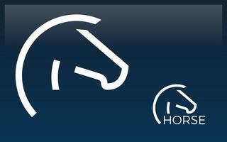 Horse logo form with simple line with navy background color vector
