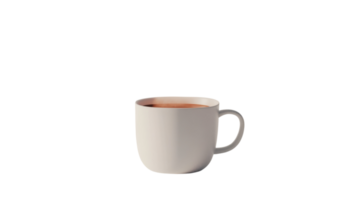Coffee cup with hot beverage placed on a simple background for minimalistic display and focus on design png