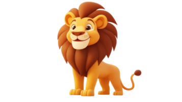 Cartoon lion character stands confidently with a friendly expression and vibrant colors png