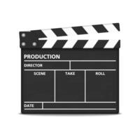 Open clapper board on white background vector