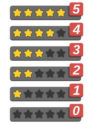 Rating stars, cartoon style