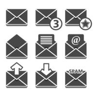 Set of mail icons vector