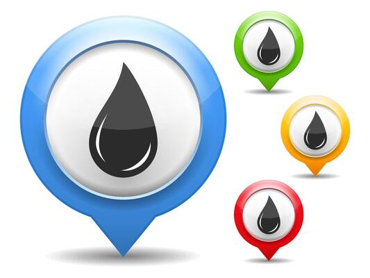 Black oil drop icons