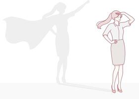 An Empowered Woman with a Heroic Shadow Representation that Inspires Confidence and Strength vector