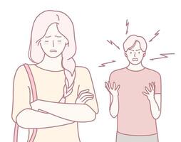Conflict Between Partners Emotionally Charged Interaction During Disagreements and Arguments vector