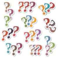 Colored question marks set vector