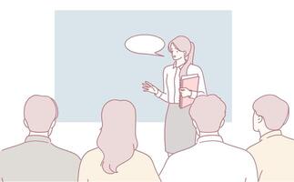 Delivering a Professional Presentation That Engages the Audience Effectively and Meaningfully vector