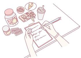 Important and Essential Elements That Contribute to Healthy Eating and Meal Planning Techniques vector