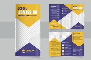 School Admission Brochure for the Year 2045 Showcasing Programs and Values in a Modern, Colorful Design vector
