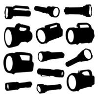 flashlight silhouette collection set vector