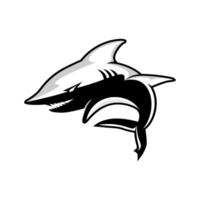minimalist shark abstract logo illustration design vector