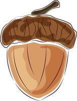 acorn autumn element marker doodle style vector