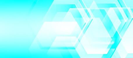 Light cyan geometric abstract background with transparent hexagons vector