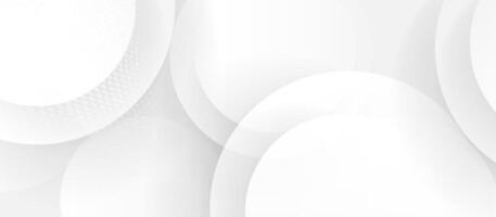 White abstract circular background with overlapping geometric shapes vector