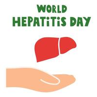 World hepatitis day. Banner illustration. Hand drawn graphic design on white background. vector
