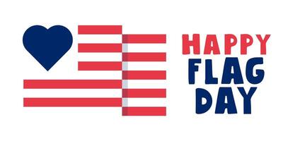 Banner. Happy flag day. US holiday. Flat illustration on white background. vector