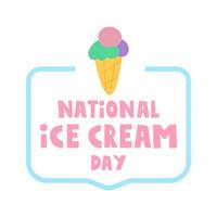 Badge. National ice cream day. Graphic design. illustration on white background. vector