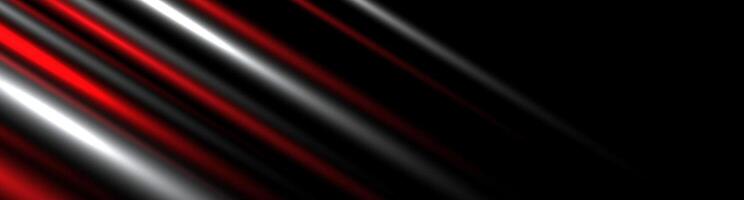 Red white lines techno abstract background on dark space with glowing effect decoration. High speed with stripes style. Modern graphic design element concept for web, flyer, card, or brochure cover vector