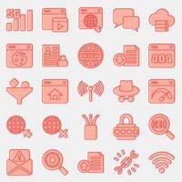 Icon set of internet. Internet network elements. Icon in two tone style. vector