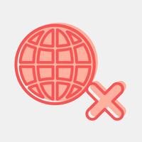 Icon no internet. Internet network elements. Icon in two tone style. vector