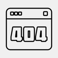Icon error 404. Internet network elements. Icon in line style. vector