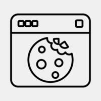 Icon cookies. Internet network elements. Icon in line style. vector