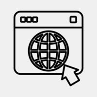 Icon browser. Internet network elements. Icon in line style. vector