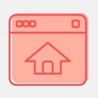 Icon homepage. Internet network elements. Icon in two tone style. vector