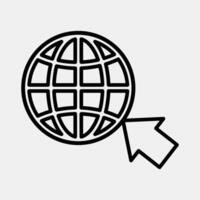 Icon internet. Internet network elements. Icon in line style. vector