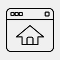 Icon homepage. Internet network elements. Icon in line style. vector