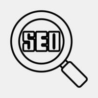 Icon seo. Internet network elements. Icon in line style. vector