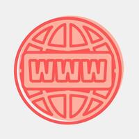 Icon domain name. Internet network elements. Icon in two tone style. vector