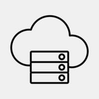 Icon cloud storage. Internet network elements. Icon in line style. vector