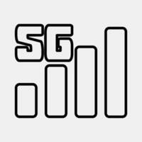 Icon 5g. Internet network elements. Icon in line style. vector