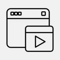 Icon ads. Internet network elements. Icon in line style. vector