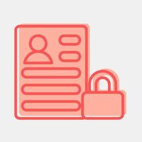 Icon data protection. Internet network elements. Icon in two tone style. vector