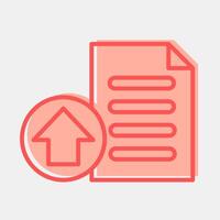 Icon upload. Internet network elements. Icon in two tone style. vector