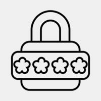 Icon password. Internet network elements. Icon in line style. vector