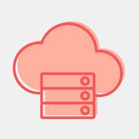 Icon cloud storage. Internet network elements. Icon in two tone style. vector