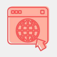 Icon browser. Internet network elements. Icon in two tone style. vector
