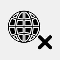 Icon no internet. Internet network elements. Icon in glyph style. vector