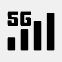 Icon 5g. Internet network elements. Icon in glyph style. vector
