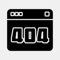 Icon error 404. Internet network elements. Icon in glyph style. vector