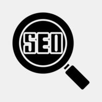 Icon seo. Internet network elements. Icon in glyph style. vector