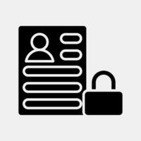 Icon data protection. Internet network elements. Icon in glyph style. vector