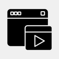 Icon ads. Internet network elements. Icon in glyph style. vector