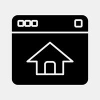 Icon homepage. Internet network elements. Icon in glyph style. vector