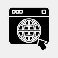 Icon browser. Internet network elements. Icon in glyph style. vector