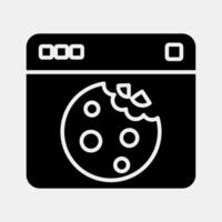 Icon cookies. Internet network elements. Icon in glyph style. vector
