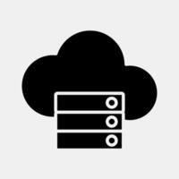 Icon cloud storage. Internet network elements. Icon in glyph style. vector